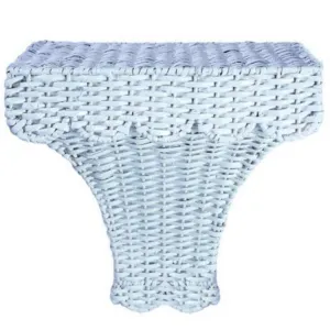 White Scalloped Wicker Bracket dried flowers  