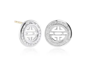 White Topaz & Silver Shou Earrings