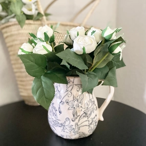 White Cabbage Rose Bundle xl flower pot  