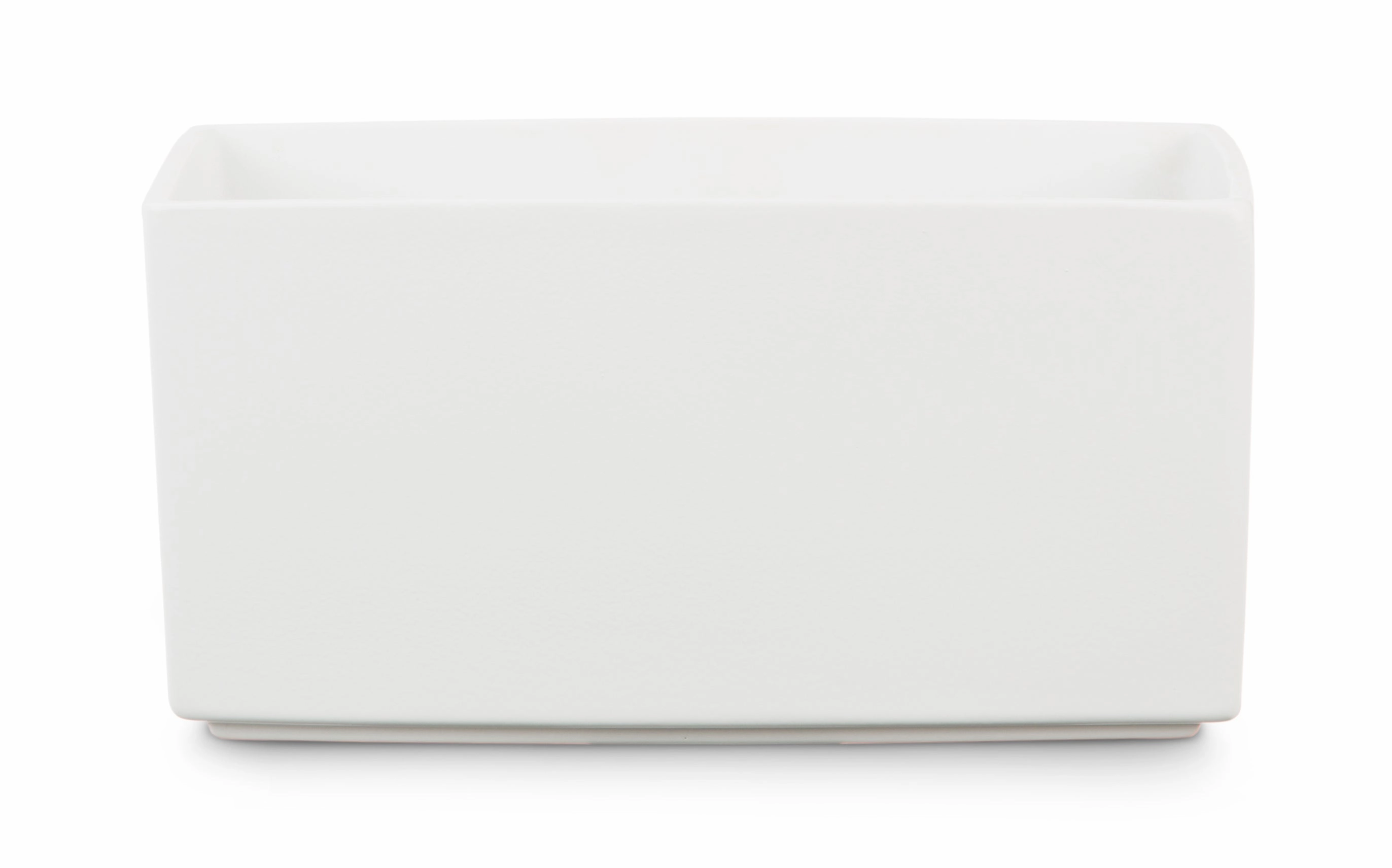 White Ceramic Rectangular Planter Panna  (494) tall green plant  