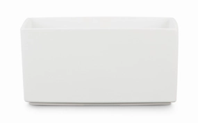 White Ceramic Rectangular Planter Panna  (494) tall green plant  