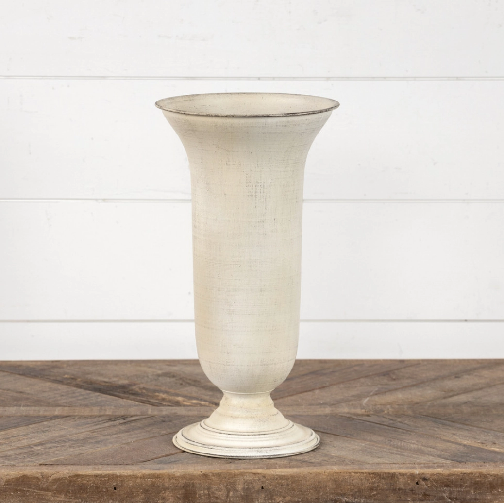 White Fluted Vase