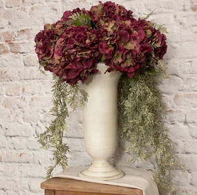 White Fluted Vase outdoor greenery  