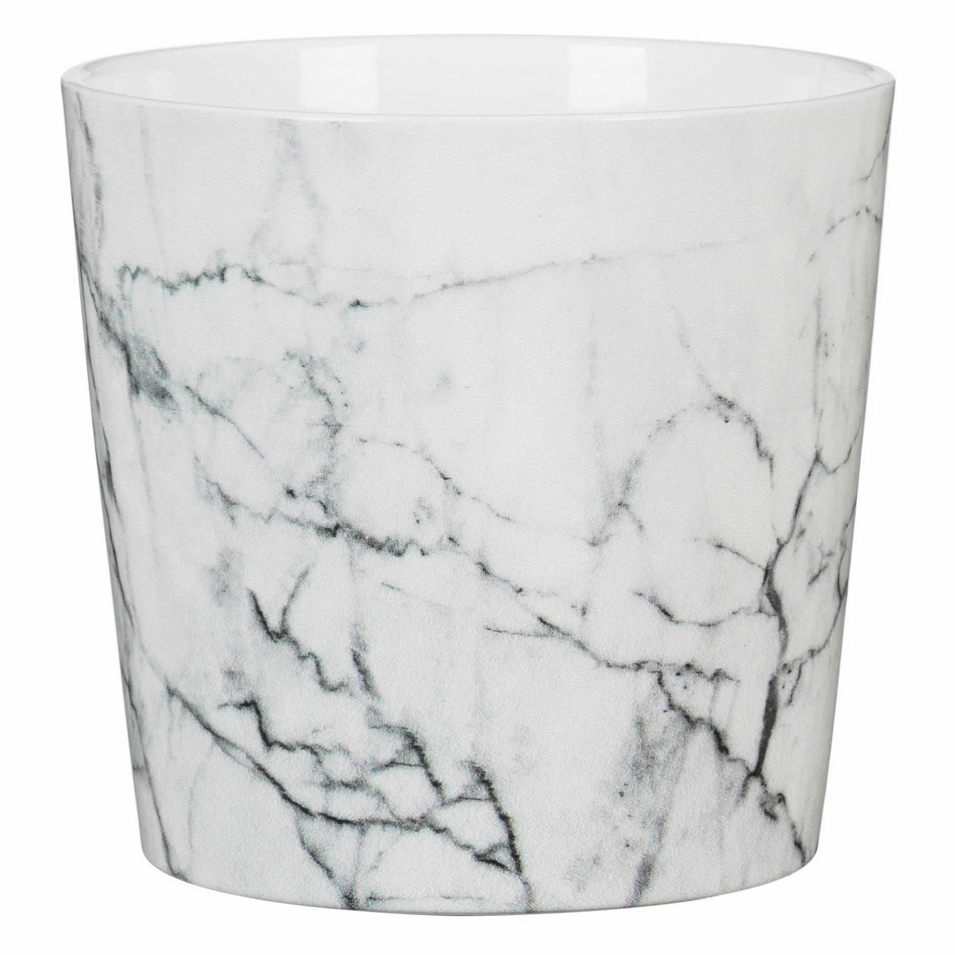 White Marble Indoor Ceramic Cover Pot Cool Marble (870) tall green plant  