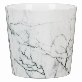 White Marble Indoor Ceramic Cover Pot Cool Marble (870) tall green plant  