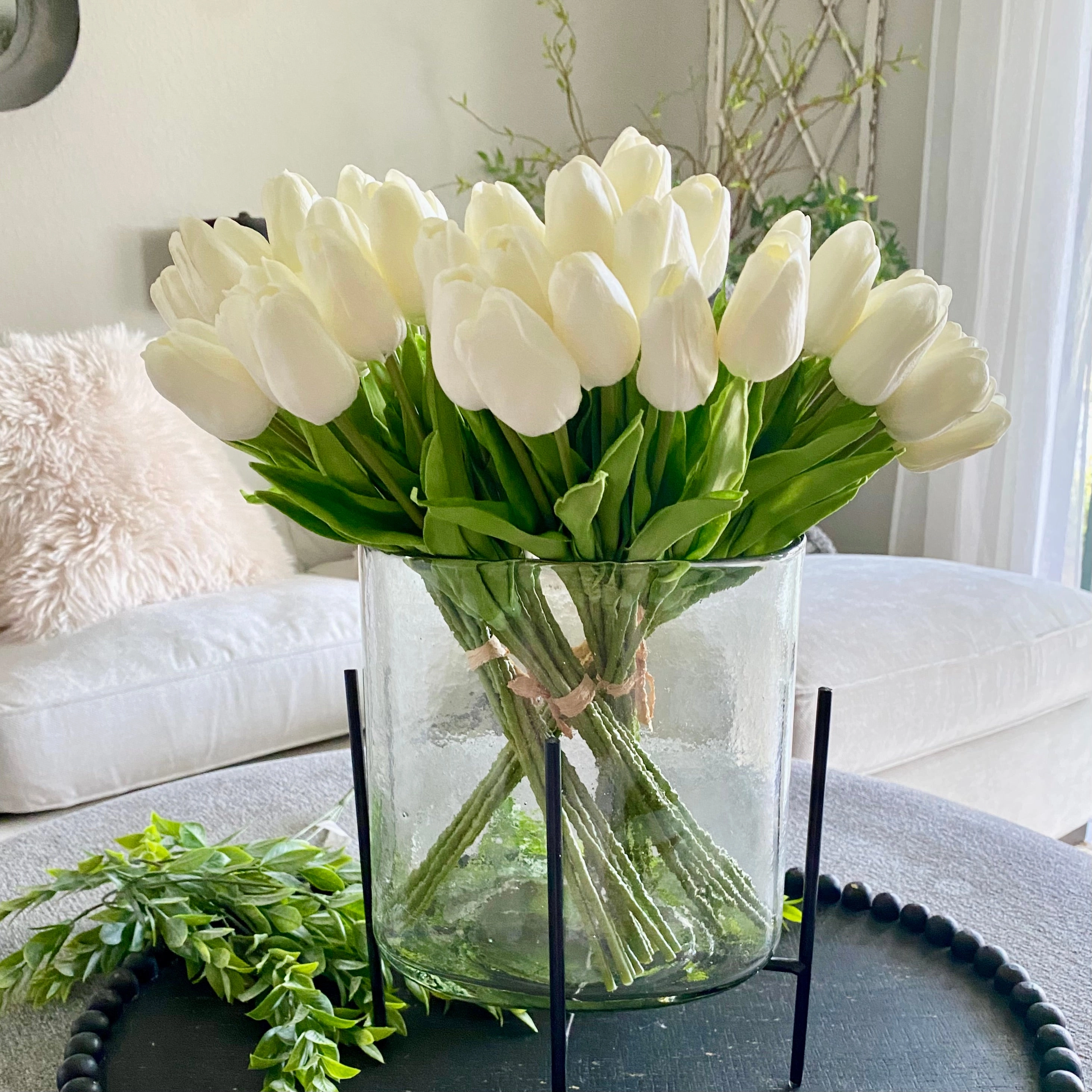 White Real Touch Tulip Bundle