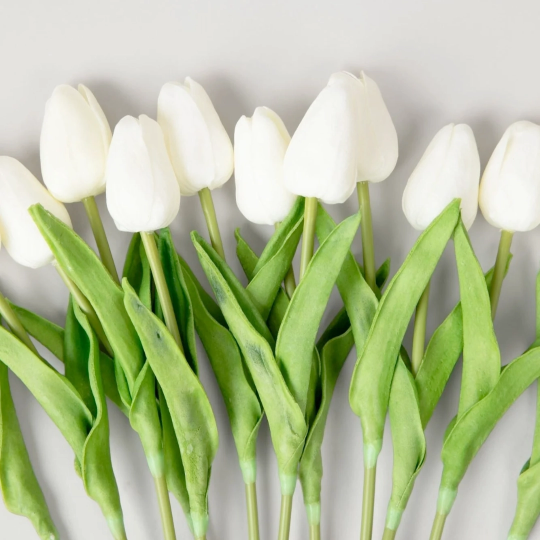 White Real Touch Tulip Bundle