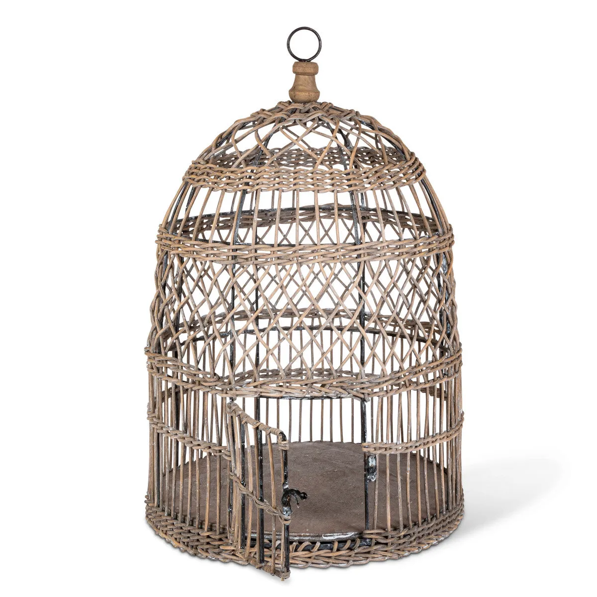 Wicker and Metal Bird Cage dried flowers  
