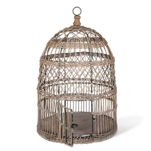 Wicker and Metal Bird Cage dried flowers  