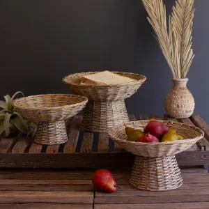 Wicker Compote Set dried flowers  