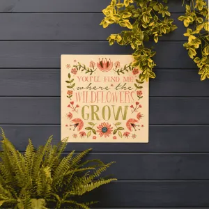 Wildflowers Wall Plaque dried flowers  