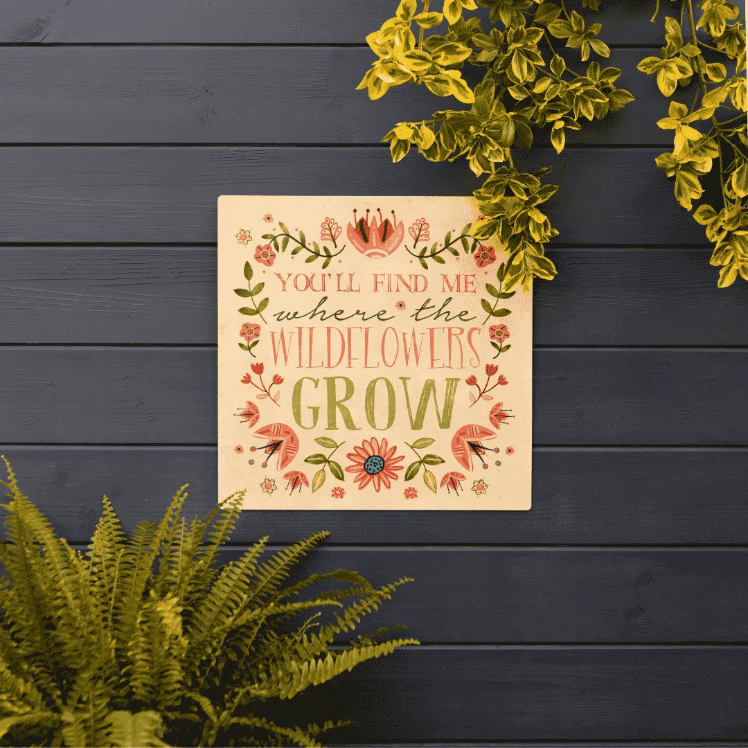Wildflowers Wall Plaque dried flowers  
