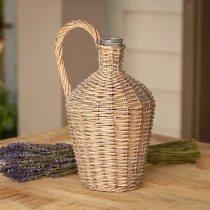 Willow Covered Medium Wine Bottle Vase dried flowers  