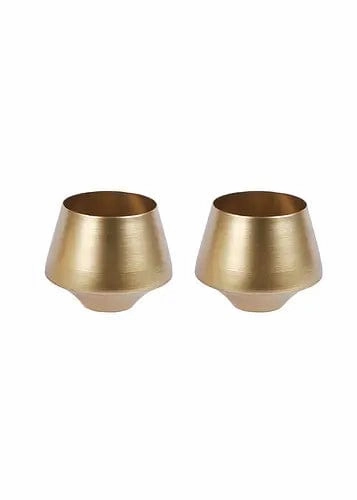 Wine Glass Shape Planter (Golden) - Set of 2