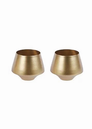 Wine Glass Shape Planter (Golden) - Set of 2