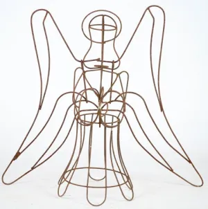 Wire Angel with Wings dried flower branch  