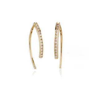 Wishbone Earrings in Diamonds