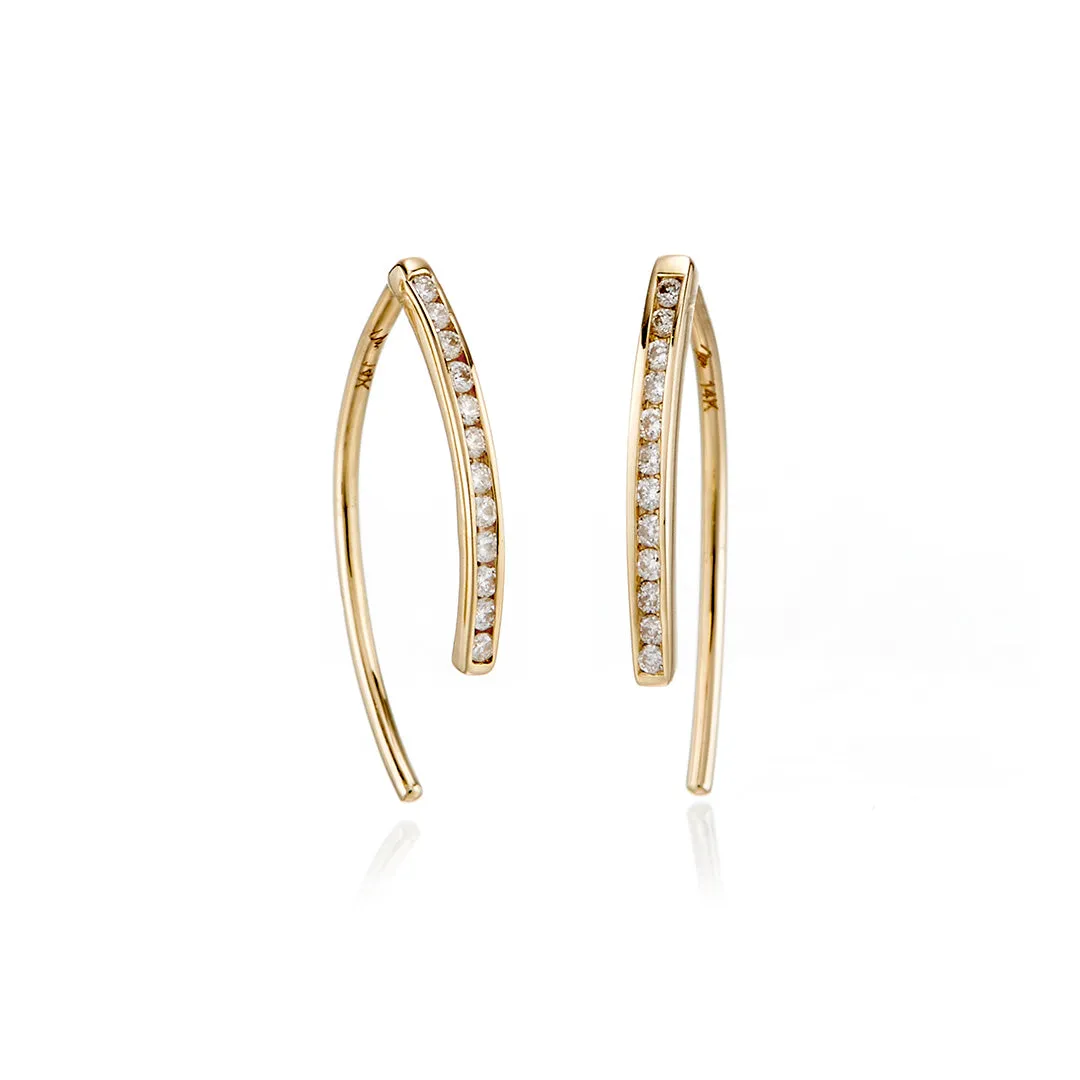 Wishbone Earrings in Diamonds