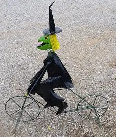Witch on Bike dried flower branch  