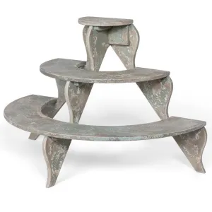 Wood Garden Tiered Plant Stand dried flowers  