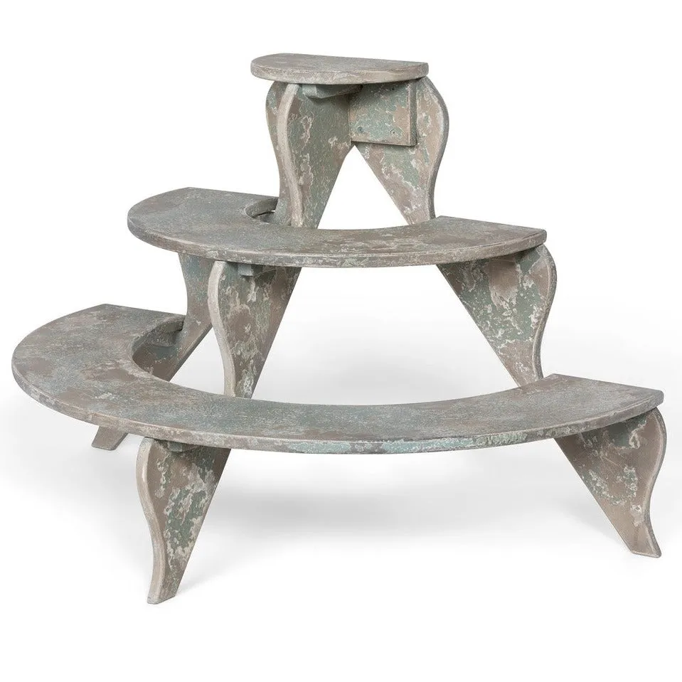 Wood Garden Tiered Plant Stand dried flowers  