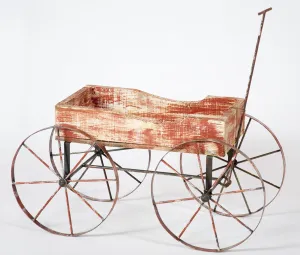 Wooden Wagon dried flower branch  