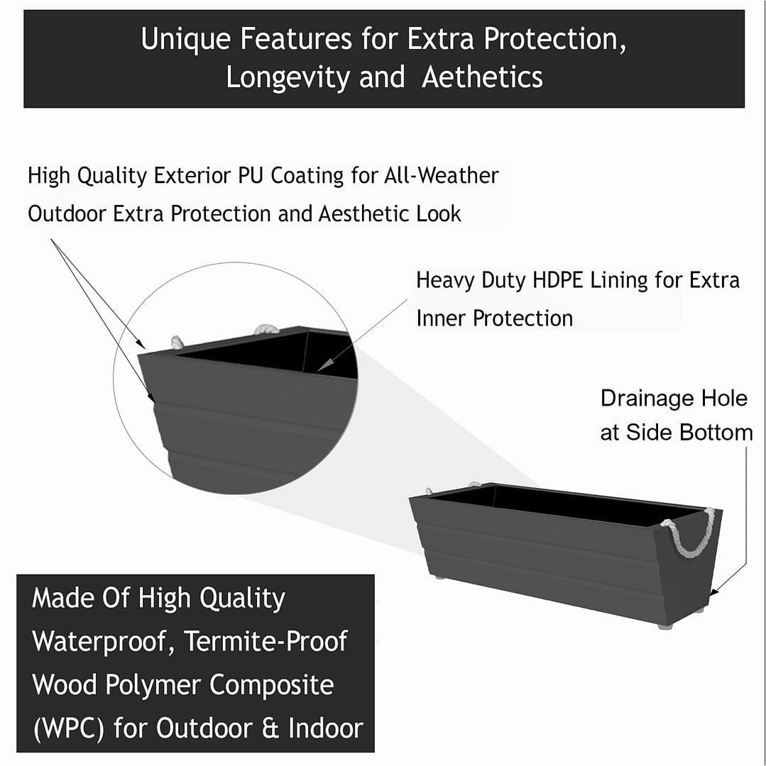 Wooden Boat Planter (Rectangle Shaped)
