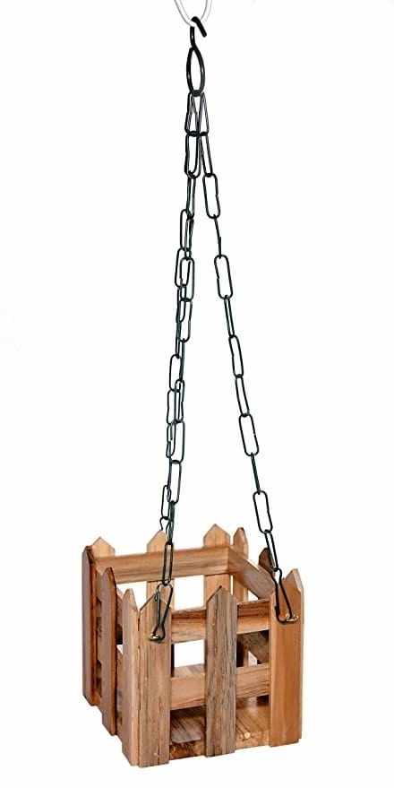 Wooden Hand Crafted Planter With Chain