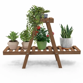 Wooden Plant Stand for Balcony Living Room Indoor Outdoor (3 Tier) cactus succulent plant  