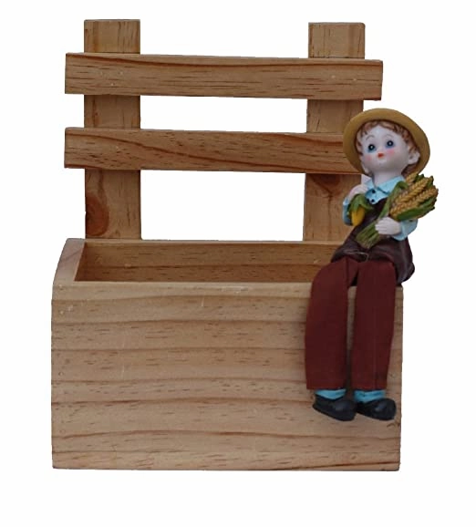Wooden Planter, Multi Utility Storage Box (18.5 x 23 x 16 cm)