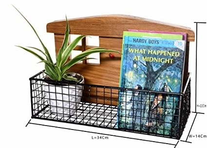 Wooden Planters Holder/Container/Vases - Black Tray With White Pot (34 X 14 X 22 cm)
