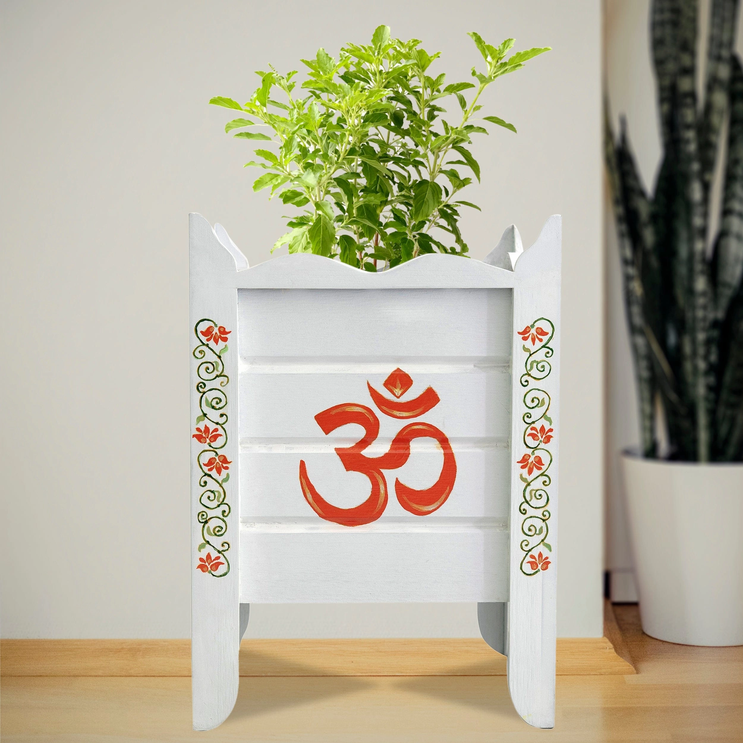 Wooden Tulsi Planter (Square Shaped)