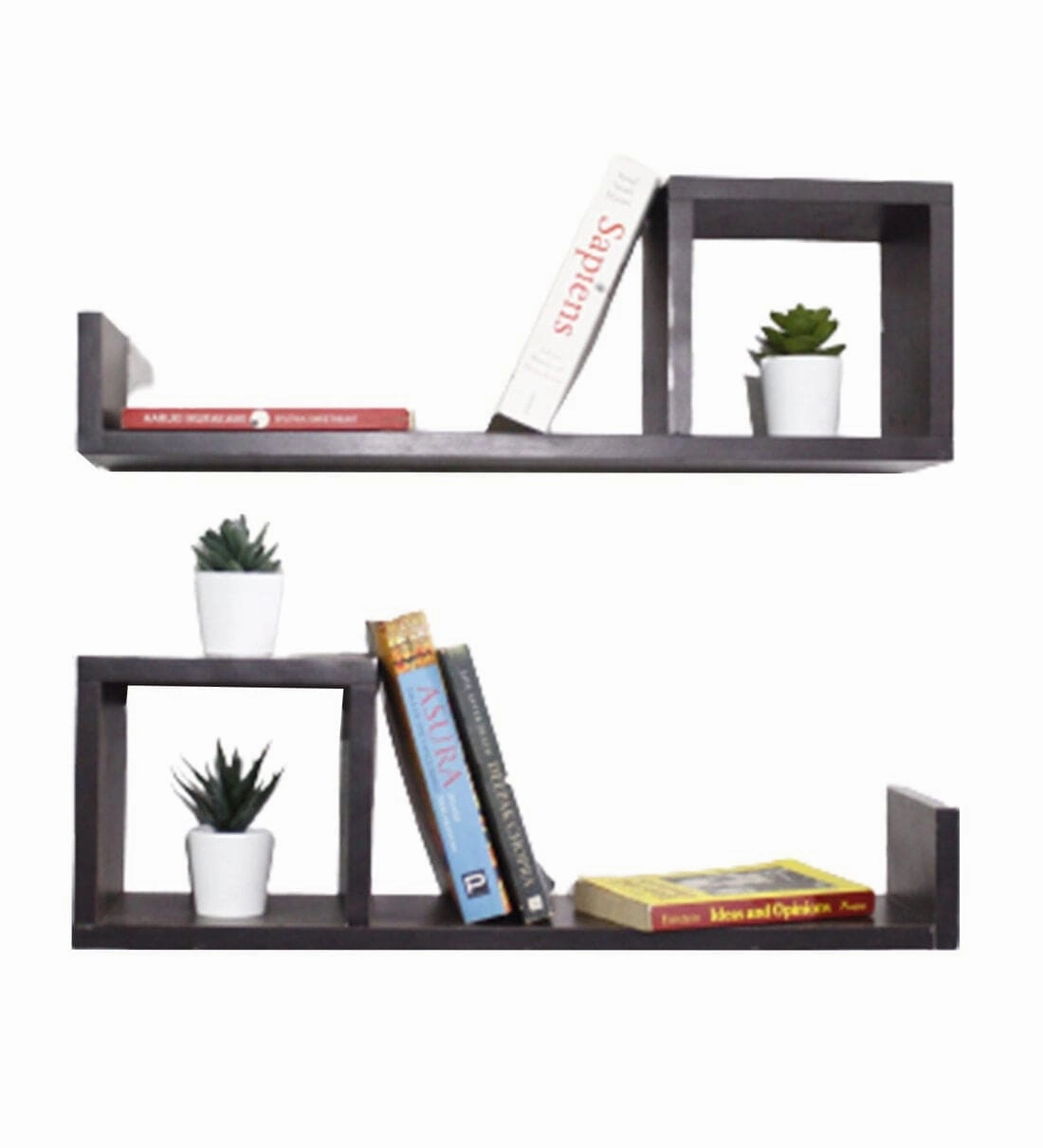 Wooden Wall/Book Shelevs- Set of 2