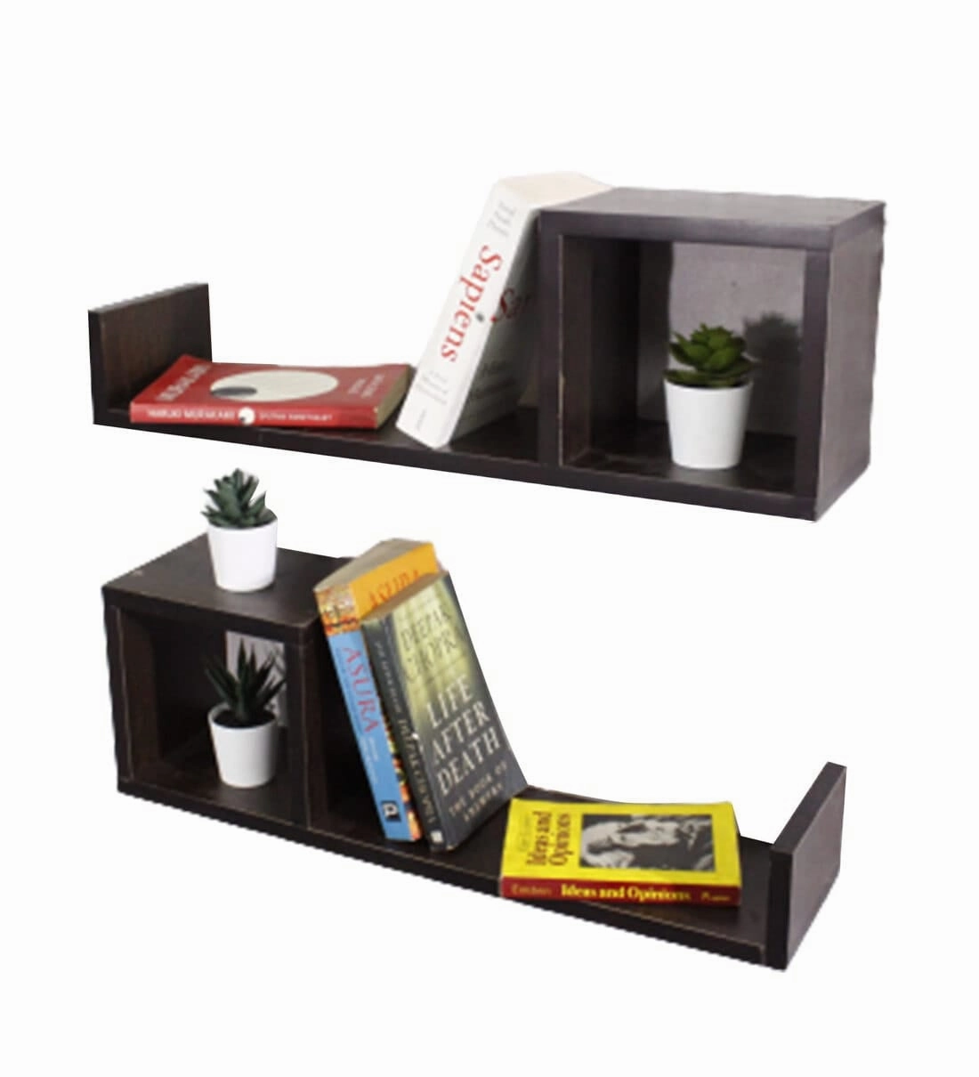 Wooden Wall/Book Shelevs- Set of 2