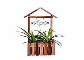 Wooden Welcome Decorative Fence Planter (30 X 16 X 40 cm) shade perennial  