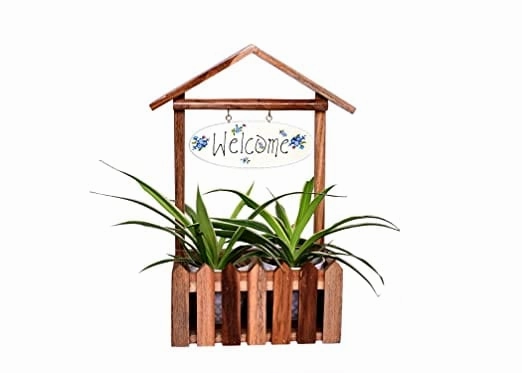 Wooden Welcome Decorative Fence Planter classic flowerpot  