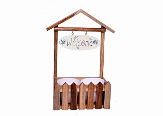 Wooden Welcome Decorative Fence Planter