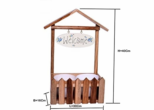 Wooden Welcome Decorative Fence Planter