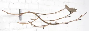 Woodsy Rustic Wall Branch Hanging Limb with Bird dried flower branch  
