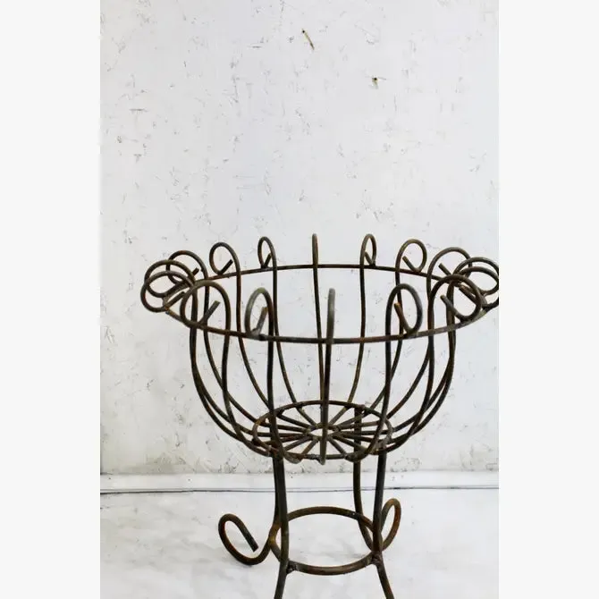 Wrought Iron 17.5" Short Plant Stand Flower Container