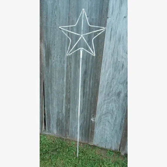 Wrought Iron 3-D Star with Stake Yard Garden Decor