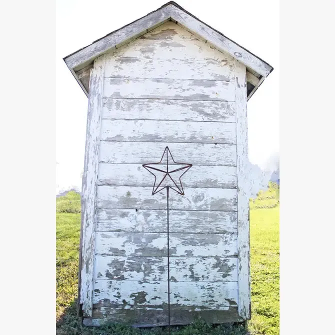 Wrought Iron 3-D Star with Stake Yard Garden Decor