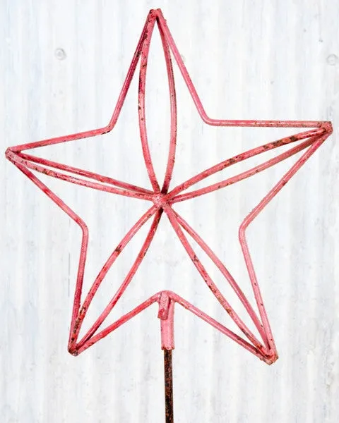 Wrought Iron 3-D Star with Stake Yard Garden Decor