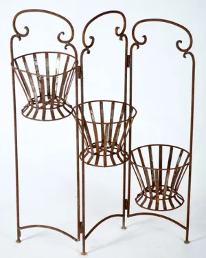 Wrought Iron 3 Fold Basket Strap dried flower branch  