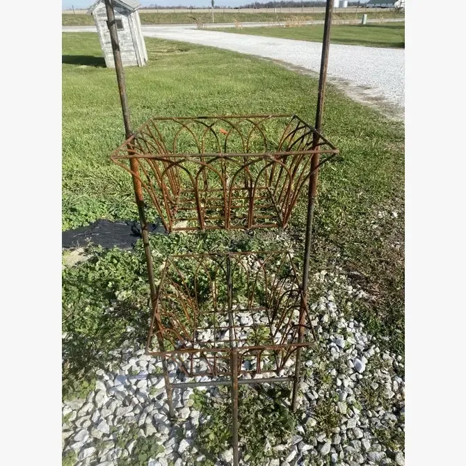 Wrought Iron 3 Tiered Basket Decorative Container