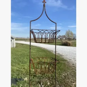 Wrought Iron 3 Tiered Basket Decorative Container dried flower branch  
