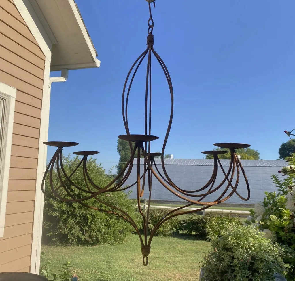 Wrought Iron 34" Long Candelabra Light Fixture for Candles dried flower branch  