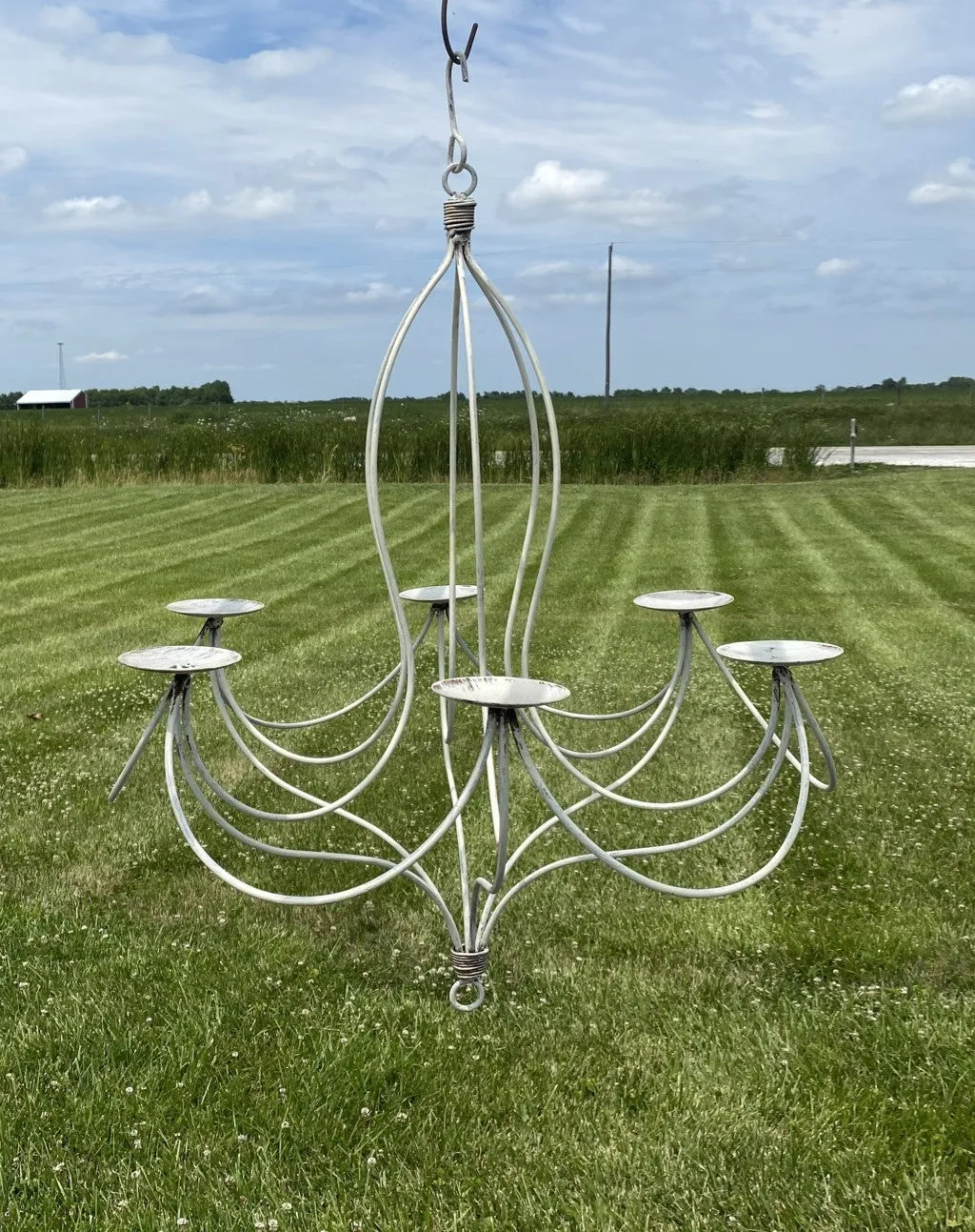 Wrought Iron 34" Long Candelabra Light Fixture for Candles