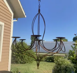 Wrought Iron 34" Long Candelabra Light Fixture for Candles dried flower branch  