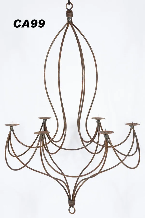 Wrought Iron 34" Long Candelabra Light Fixture for Candles